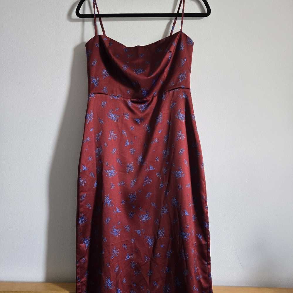 PARK AND FIFTH Maxine Burgundy Floral Dress